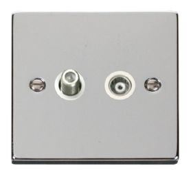VPCH157WH  Deco Victorian 1 Gang Satellite & Isolated Coaxial Socket Outlet